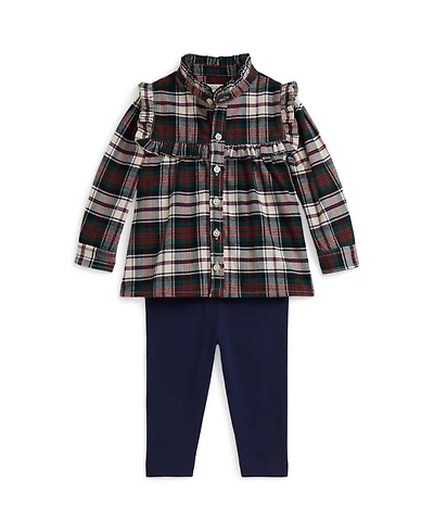 Polo Ralph Lauren Baby Girls 2-Piece Brushed Oxford Shirt and Leggings Set