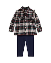 Polo Ralph Lauren Baby Girls 2-Piece Brushed Oxford Shirt and Leggings Set