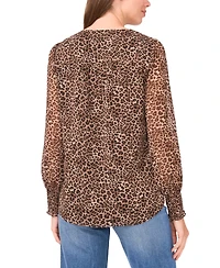Sam & Jess Women's Smocked Shoulder Long Sleeve Top