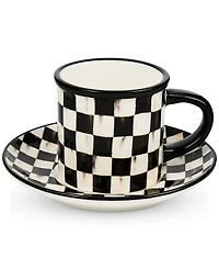 MacKenzie-Childs Courtly Check Espresso Cup & Saucer, Service for 2