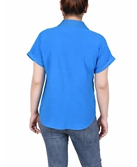 Ny Collection Petite Short Extended Sleeve Top