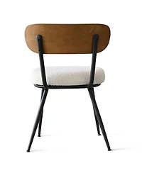 Maison Boucle Modern 5-Piece Dining Set, 47 Inch Wood Grain Table with Fabric Upholstered Chairs for Dining Room-Maison Boucle