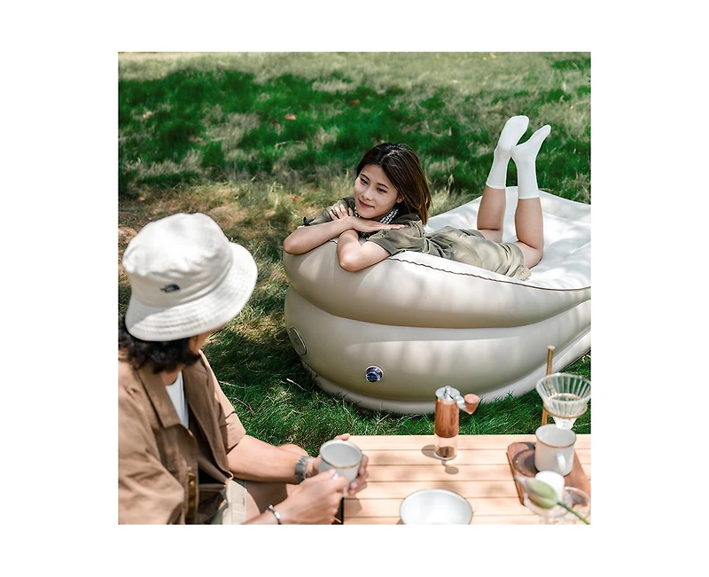 Naturehike Self Inflatable Sofa with pillow,Ergonomic,Skin Friendly,Fast Inflation,Portable Blow Up Sofa Chair for Camping Tent Home Use