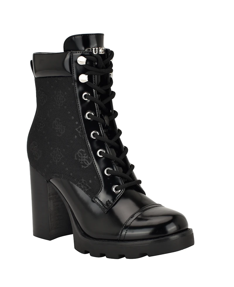 Guess Women's Nellsan High Block Heel Hiker Booties