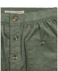 Hope & Henry Little and Big Girls' Organic Corduroy Button Front Skirt