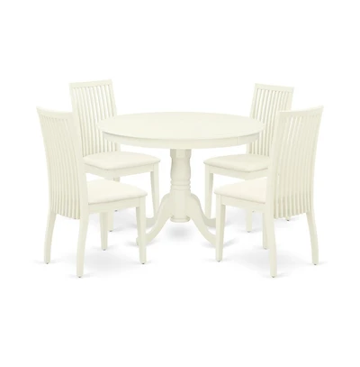 East West Furniture Dining Room Set Linen White