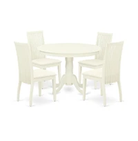 East West Furniture Dining Room Set Linen White