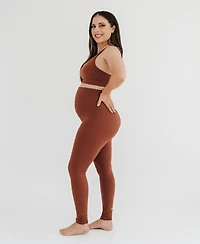 Axk Women's Athletic Maternity Legging with Scrunched Butt Design and Supportive Belly Band