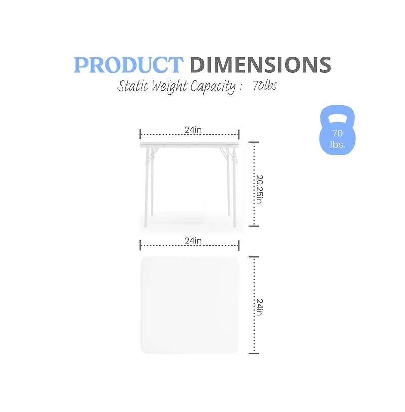 Emma+Oliver Kids 3 Piece Folding Table And Chair Set - Kids Activity Table Set