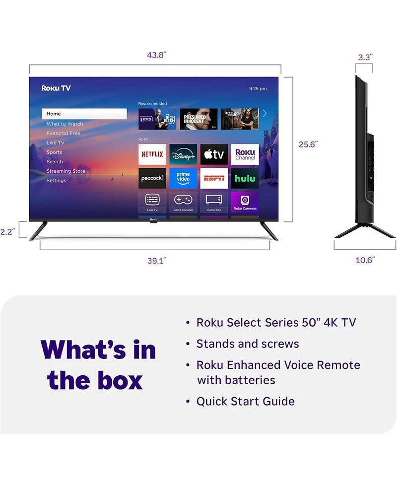 Roku 43" Select Series 4K Uhd Smart Tv
