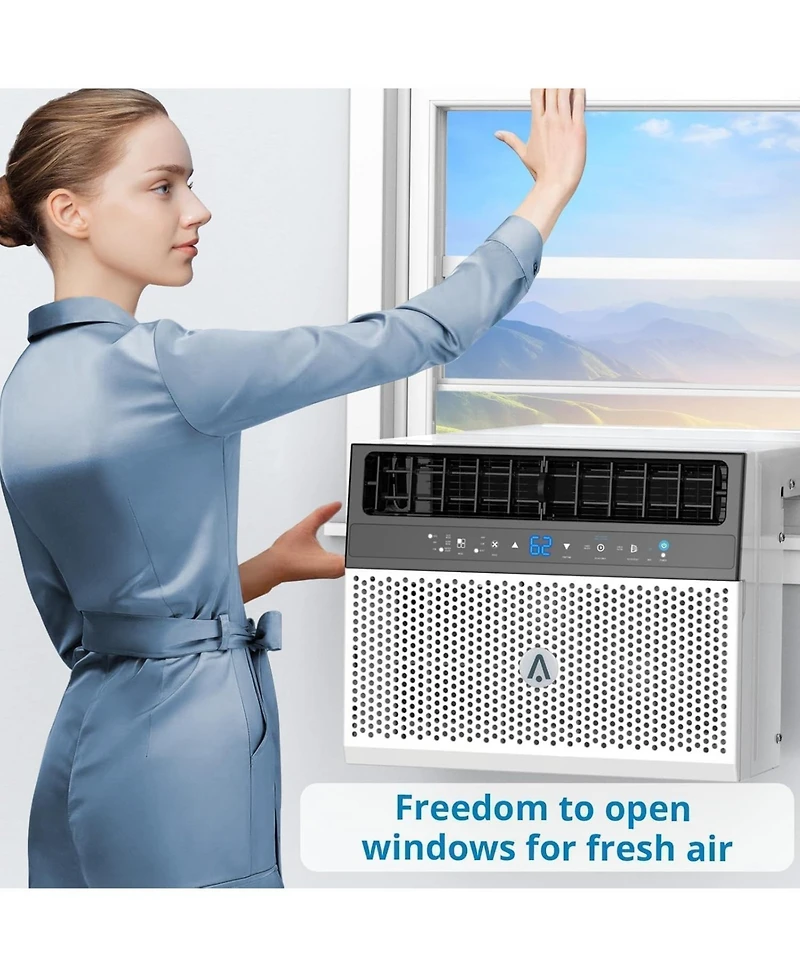 Gaomon 8,000 Btu Window Air Conditioner - Dehumidify & Fan Modes, Quiet, Easy to Install, Remote Control Included, Saddle-Style Design