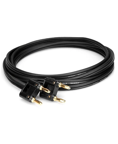 Hosa Technology 50' Dual Banana Male to Dual Banana Male Speaker Cable, Black Zip-Style Jacket