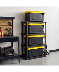 Iris Usa 4Pack 82qt/20gal WeatherPro Storage Utility Tote Container Box, Yellow
