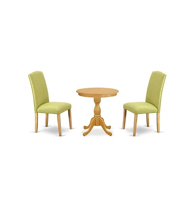 East West Furniture 3-Pc Dining Room Table Set