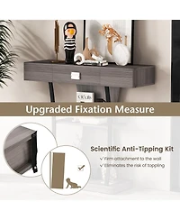 Console Table with Drawer and 2-Tier Shelves for Entryway Living Room