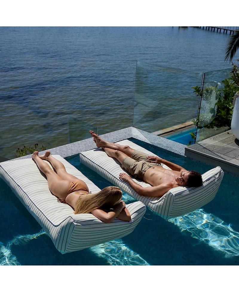 Sunnylife Luxe Lie-On Lounger: La Palma Sage Stripe