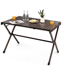 Akiudex 4-6 person portable aluminum camping table with carrying bag