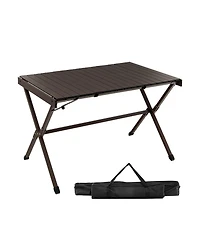 Akiudex 4-6 person portable aluminum camping table with carrying bag