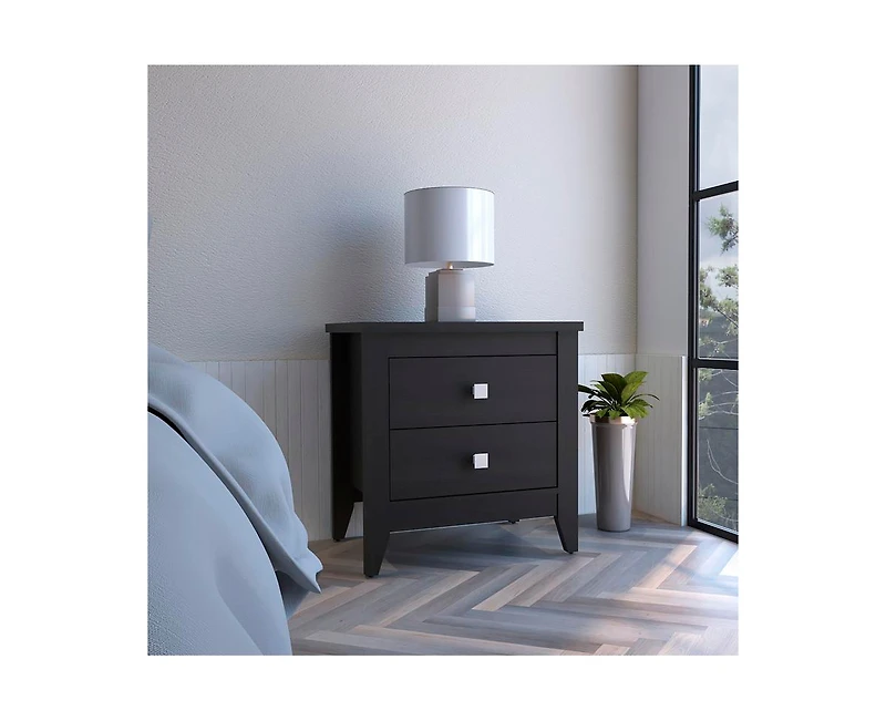 Casainc Storage Cabinet NightStand End Table with Two Shelves