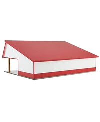Outback Toys 1/64 White & Red 64ft x 48ft Wooden Cattle Shed with Removeable Roof Sta-227