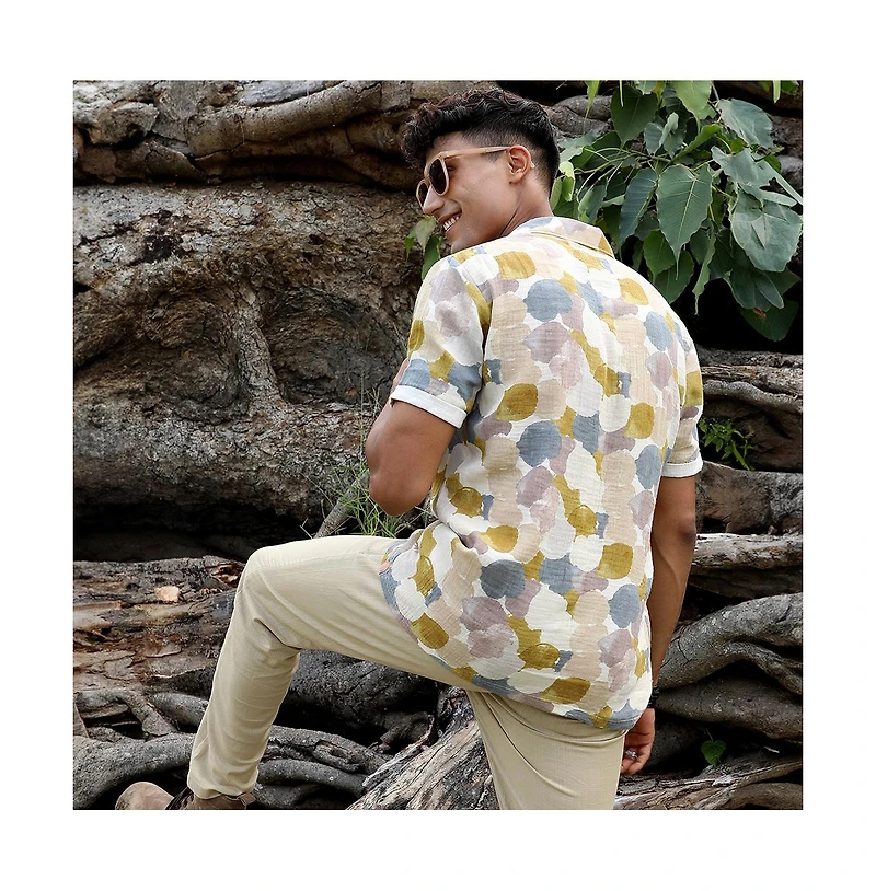 Campus Sutra Men's Multicolour Abstract Print Shirt