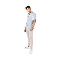 Campus Sutra Men's Light Blue Textured Regular Fit Casual Shirt