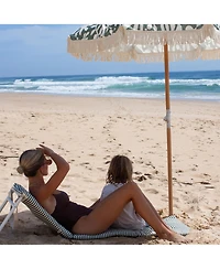 Sunnylife Reclining Beach Chair: The Vacay Olive Stripe