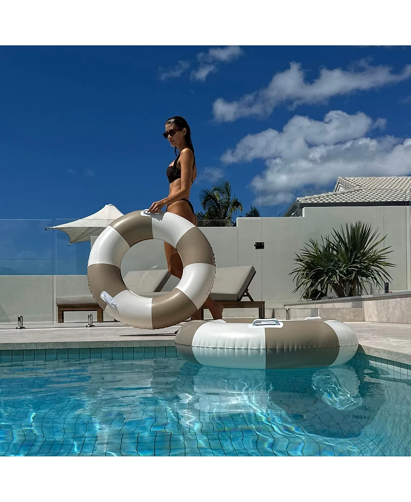 Slim Tube Pool Ring: Rustico Driftwood Stripe