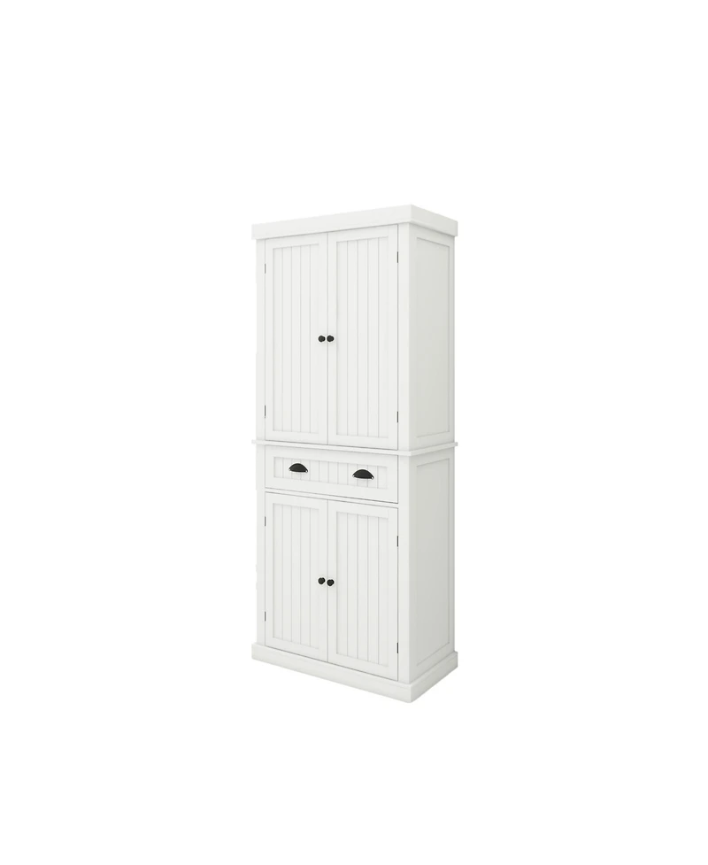 Casainc 71" Freestanding Kitchen Pantry Cabinet With 4 Doors, Drawer and Adjustable Shelves