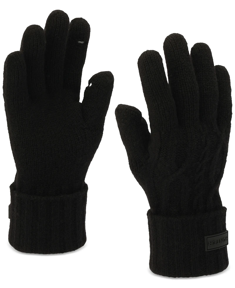 Hunter Cuffed Cable-Knit Gloves