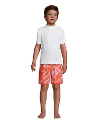 Lands' End Big Boys Husky Short Sleeve Swim Upf 50 Rash Guard