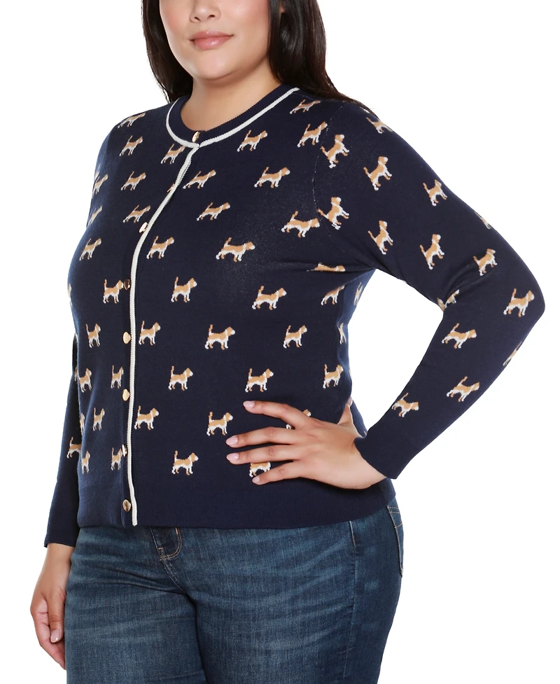 Belldini Plus Fetching Fun Cardigan Sweater