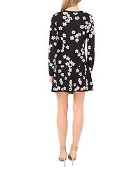 CeCe Women's Flower Jacquard Cardigan Sweater