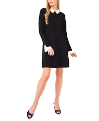 CeCe Women's Woven Collar Sweater Dress