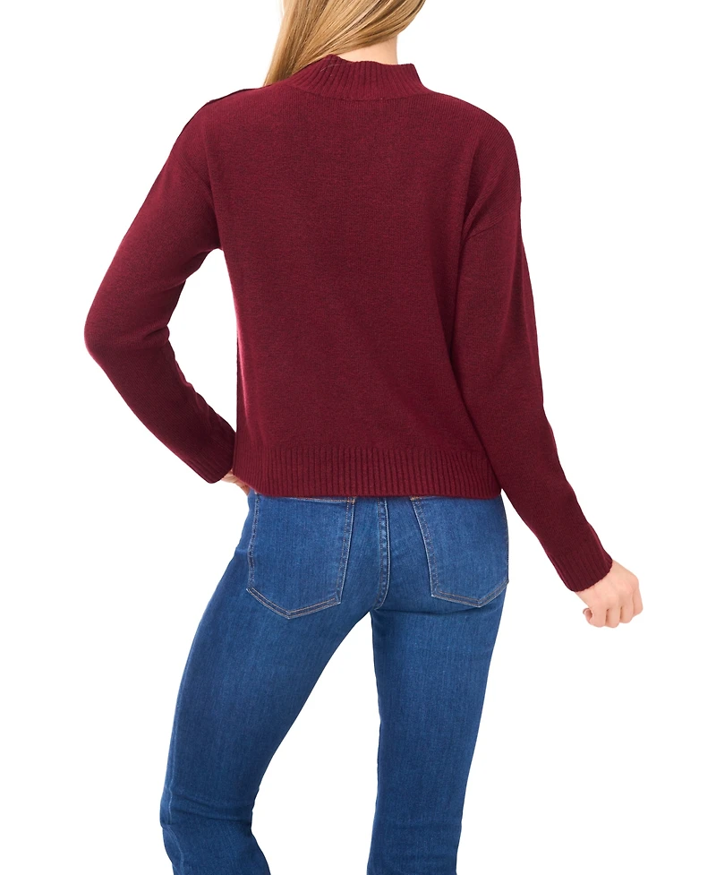 CeCe Women's Button Detail Sweater