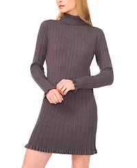CeCe Women's Turtle Neck Ribbed Sweater Dress