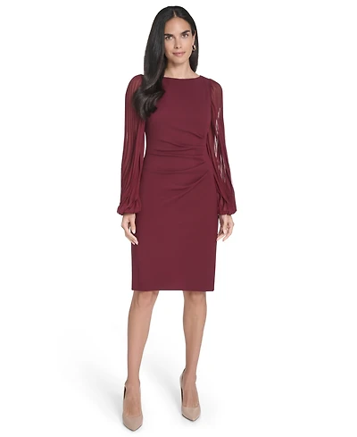 Jessica Howard Petite Side Ruched Long Sleeve Dress