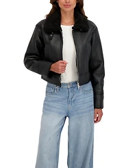 Sebby Collection Women's Cropped Faux Shearling Jacket