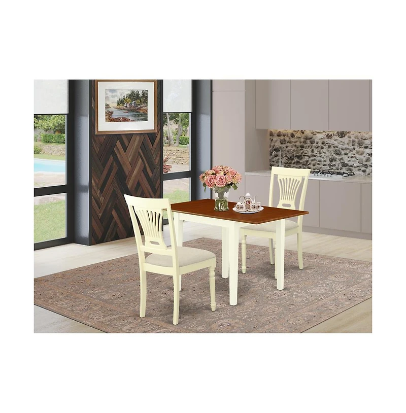 East West Furniture Dining Room Set Buttermilk & Cherry