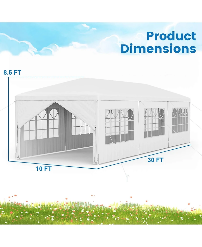Costway 10'x30' Outdoor Party Wedding Tent Canopy Heavy duty Gazebo