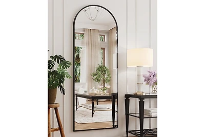 Antok Full Length Mirror, 64"x21" Floor Mirror, Arch Floor Standing Mirror Freestanding Arch Full Body with Stand for Bedroom