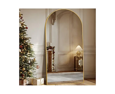 Antok Full Length Mirror, 78"x38" Floor Mirror, Arch Floor Standing Mirror Freestanding Arch Full Body with Stand for Bedroom, Hanging Mounted for Liv