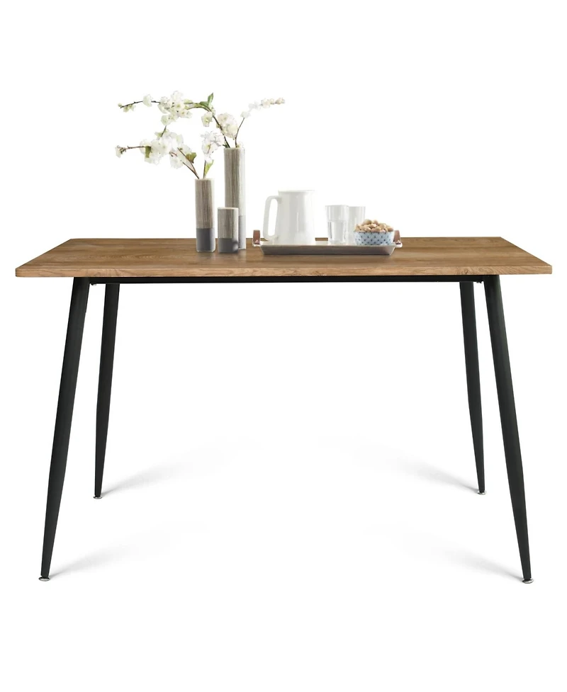 5-Piece Dining Set with 47" Rectangular Table and 4 Upholstered Chairs, Kitchen for 4, Compact Small Space-Maison Boucle