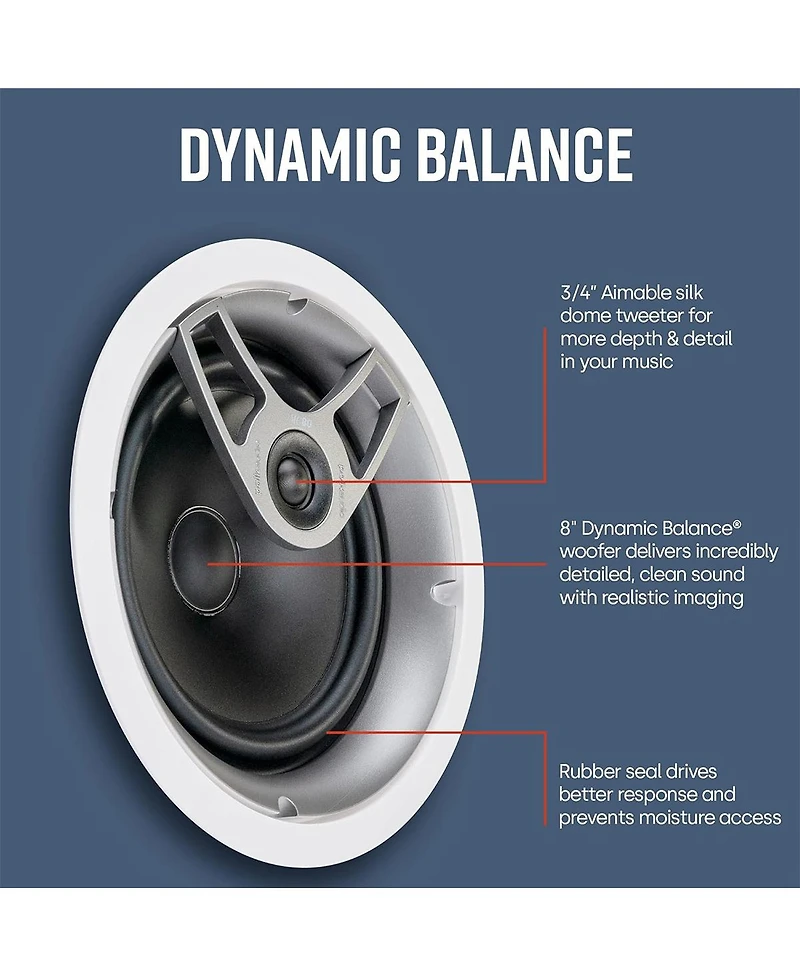 Polk Audio Mc 80 8" In Ceiling Speakers - Pair (White)