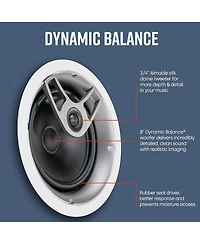 Polk Audio Mc 80 8" In Ceiling Speakers - Pair (White)
