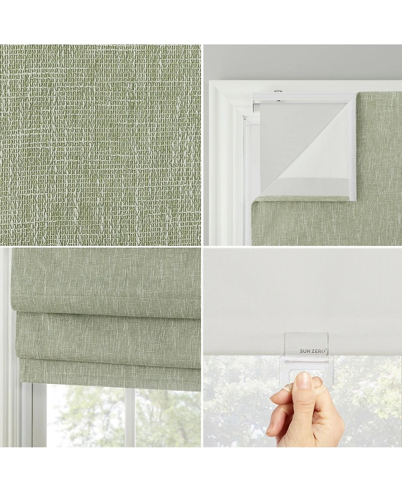 Sun Zero Pryer Textured 100% Blackout Cordless Roman Shade