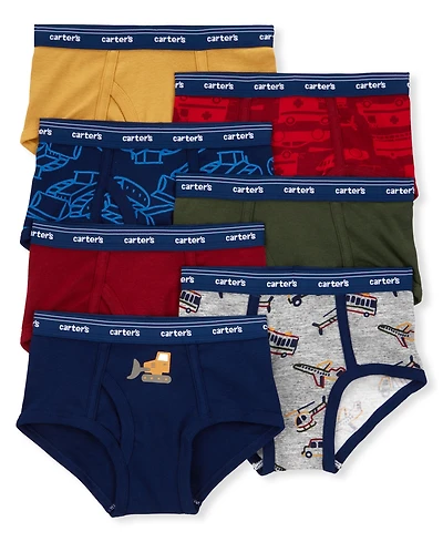 Carter's Little and Big Boys 7-Pack Construction-Themed Boxer Briefs