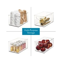 iDesign Plastic Storage Bins with Handles - Set of 3 - Clear