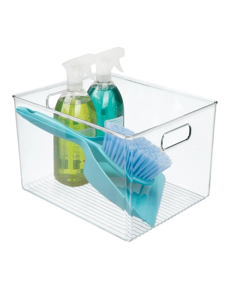iDesign Plastic Storage Bin with Handles - Clear
