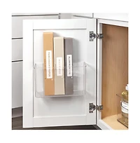 iDesign Adhesive Organizer Bin Damage-Free Hanging for Kitchen- Clear